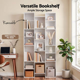 Artiss Bookshelf Display Shelves CD DVD Storage Rack Tall Bookcase White