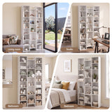 Artiss Bookshelf Display Shelves CD DVD Storage Rack Tall Bookcase White