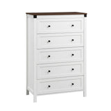 Artiss 5 Chest of Drawers Storage Tallboy White & Walnut
