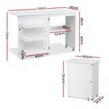 Artiss Folding Sewing Table Sewing Machine Desk Multi-functional Rolling Work Table Craft Station