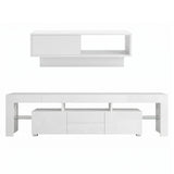 Artiss LED TV Unit & Coffee Table Set Storage Cabinet White