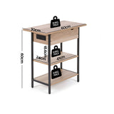 Artiss Coffee Table Side Bedside End Table Charging Station Flip-Top Storage 60cm Wood