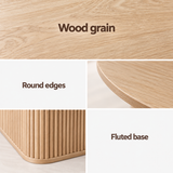 Artiss Modern Round Dining Table with Hidden Storage Base 80cm Natural Wood