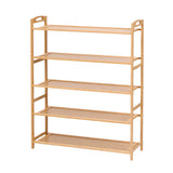 Artiss 5 Tier Shoe Rack Bamboo Storage Organiser Pine
