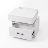 Artiss Bedside Table with Charging Station Drawer Sliding Top Nightstand White