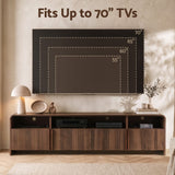 Artiss 180cm TV Unit Storage Cabinet Shelf Fluted Front Rounded Edge Anti-tip Kit Walnut
