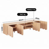 Artiss 180cm TV Unit Scalloped Entertainment Cabinet w/ Adjustable Shelves Wood