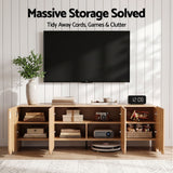 Artiss 180cm TV Unit Scalloped Entertainment Cabinet w/ Adjustable Shelves Wood