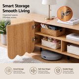 Artiss 180cm TV Unit Scalloped Entertainment Cabinet w/ Adjustable Shelves Wood