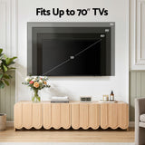 Artiss 180cm TV Unit Scalloped Entertainment Cabinet w/ Adjustable Shelves Wood