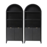 Artiss Buffet Sideboard Cabinet Pantry X2 180CM Arched Storage Bookshelf Black