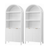 Artiss Buffet Sideboard Cabinet Pantry X2 180CM Arched Storage Bookshelf White