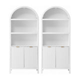Artiss Buffet Sideboard Cabinet Pantry X2 180CM Arched Storage Bookshelf White