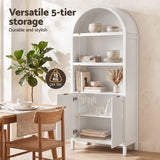 Artiss Buffet Sideboard Cabinet Pantry X2 180CM Arched Storage Bookshelf White