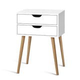 Artiss Bedside Table 2 Drawers - BODIE White
