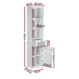 Artiss Bathroom Cabinet Storage X2 White Rattan 161cm