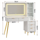 Artiss Dressing Table LED Vanity Desk Charging Station White