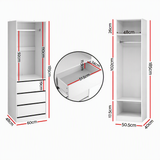 Artiss 2X Wardrobe Clothes Closet Storage Organiser Armoire White