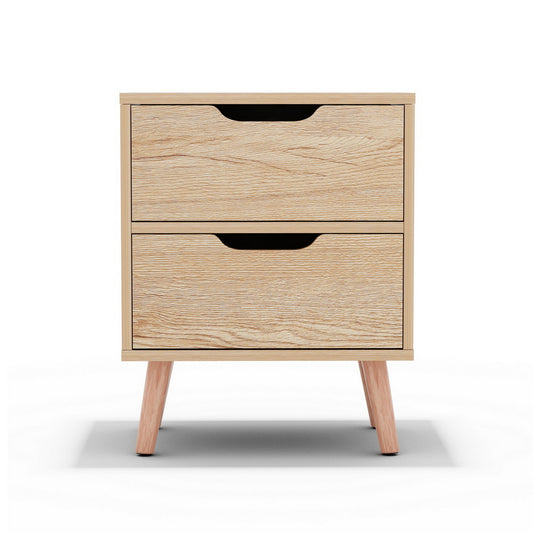 Artiss Bedside Table 2 Drawers Nightstand - BODEN Pine