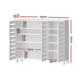 Artiss Shoe Rack Cabinet 30 Pairs Adjustable Shelf White