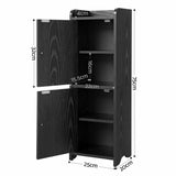 Artiss Bathroom Storage Cabinet Freestanding Cupboard Narrow Floor Shelf Black