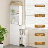 Artiss Bathroom Cabinet Storage Slim Organiser Drawer Toilet Corner 135cm White