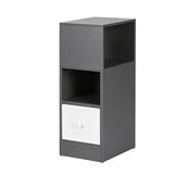 Artiss Narrow Bedside Table Grey Small Side Cabinet 1 Drawer