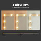 Artiss Dressing Table Vanity Desk Set Stool 12 Led Bulbs Wood