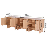 Artiss Modular TV Unit Storage Cabinet Adjustable Shelf Robot-Vac Friendly Pine