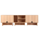 Artiss Modular TV Unit Storage Cabinet Adjustable Shelf Robot-Vac Friendly Pine