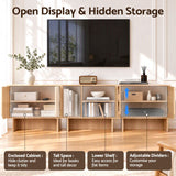 Artiss Modular TV Unit Storage Cabinet Adjustable Shelf Robot-Vac Friendly Pine