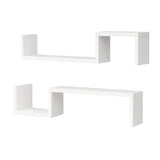 Artiss Set of 2 Floating Shelves Wall Mounted S-Shape Display Ledge, White