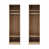 Artiss 2X Wardrobe Clothes Closet Storage Organiser Shelf Pine
