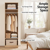 Artiss 2X Wardrobe Clothes Closet Storage Organiser Shelf Pine