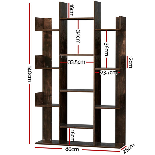 Artiss Tree-Shaped Bookshelf ROMI Walnut