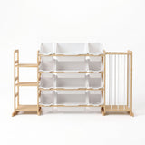Keezi 3-in-1 Kids Toy Storage Organiser with 12 Bins, Shelves & Animal Storage