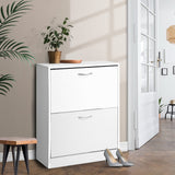 Artiss Shoe Rack Cabinet Adjustable Shelves 24 Pairs White Iris