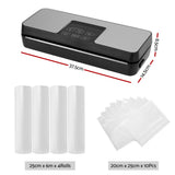 Devanti Food Vacuum Sealer Machine Auto Seal Cutter 5 Modes Storage Bags 4 Rolls