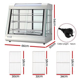 Devanti Commercial Food Warmer 1500W 3 Shelf Heated Display Cabinet