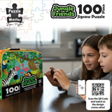 PUZZLE MASTER 100 Piece Lunch Box Puzzle Jungle Friends AR Edition