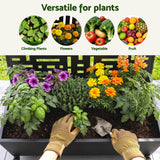 Green Fingers Mobile Planter Box Garden Bed with Trellis Privacy Screen & Lockable Wheels for Climbing Plants