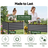 Green Fingers Mobile Raised Garden Bed With Wheels Storage Shelf 81cm Height for Vegetables Herb Charcoal
