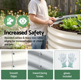 Green Fingers Round Metal Raised Garden Bed 90x45cm Planter Box White