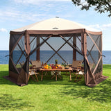 Instahut Gazebo Pop Up Tent 3.6x3.6m Outdoor Marquee Camping Screen w/Curtain Net