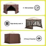 Instahut Gazebo Pop Up Tent 3.6x3.6m Outdoor Marquee Camping Screen w/Curtain Net