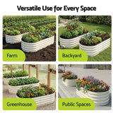 Green Fingers Raised Garden Bed 2 Pack Galvanised Planter Box Rust Resistant 120x60x30cm White