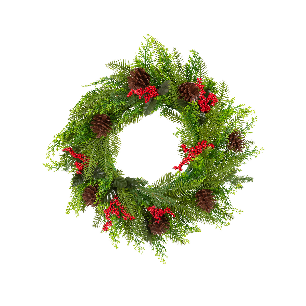 SANTAS HELPER PINE CONE 50CM CHRISTMAS WREATH