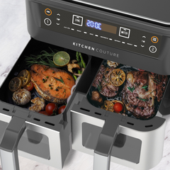 KITCHEN COUTURE 10L DUAL VIEW AIR FRYER STAINLESS STEEL