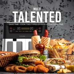 KITCHEN COUTURE 10L DUAL VIEW AIR FRYER STAINLESS STEEL