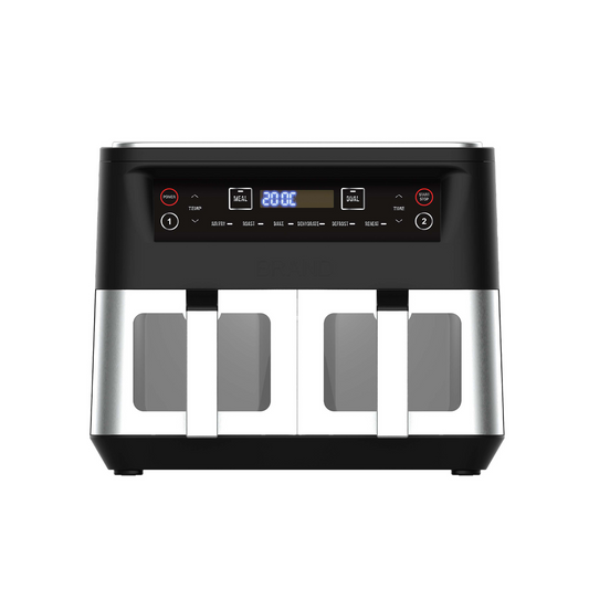 KITCHEN COUTURE 10L DUAL VIEW AIR FRYER STAINLESS STEEL